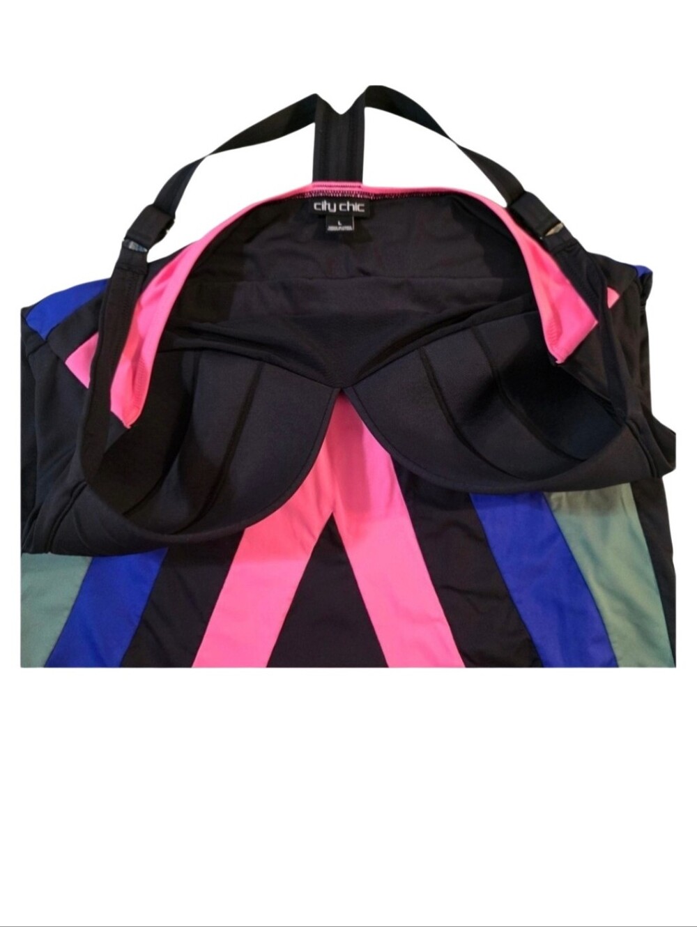 City Chic Colorblock One Piece Swimsuit L - Picture 6 of 12